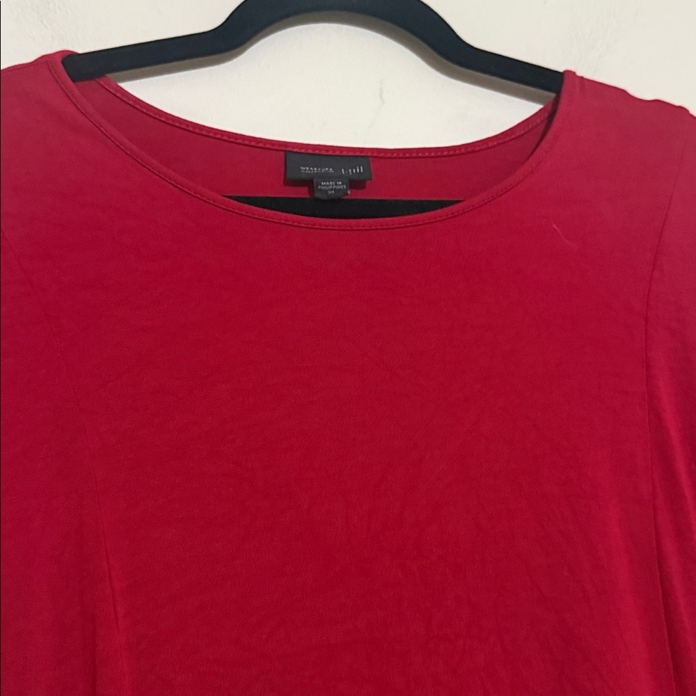 J. Jill Red Long Sleeve Top blouse women XL soft stretchy casual office soft - Picture 4 of 7